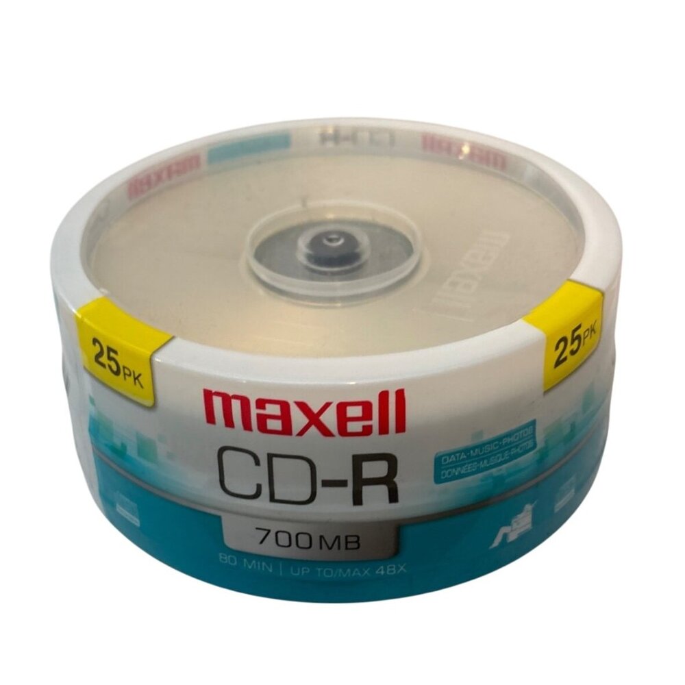 Maxell Blank Discs CD-R 700MB 25-Pack 80 Min 48X Data Music Photos Recording New